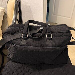 Vera Bradley Black Travel Garment Bag and Tote.